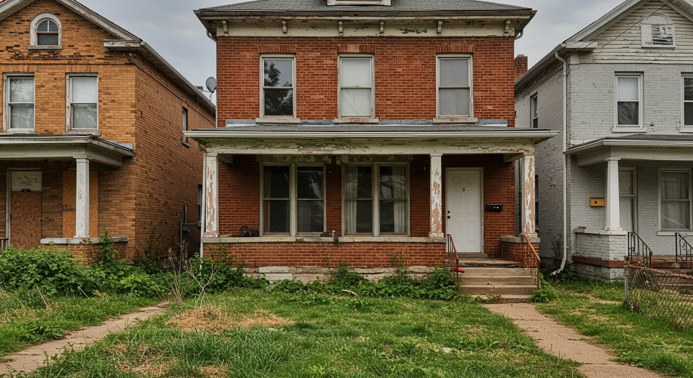The same house, now beautifully renovated and vibrant, after Vacant No More's dedicated work.